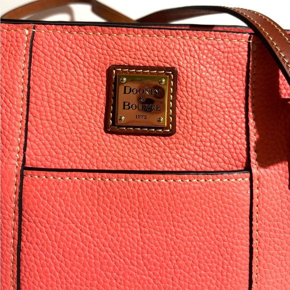 Dooney & Bourke coral  and Brown Shoulder Bag with Leather Straps - Picture 5 of 14
